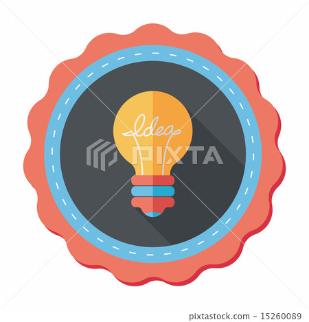Light bulb flat icon with long shadow,eps10 15260089
