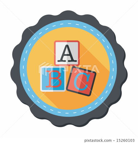 ABC blocks flat icon with long shadow,eps10 15260103