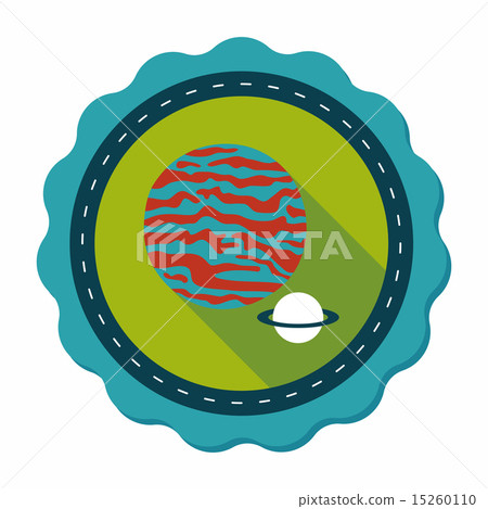 Space planet flat icon with long shadow,eps10 15260110