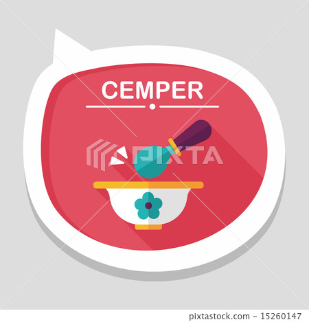 baby food bowl flat icon with long shadow,eps10 15260147