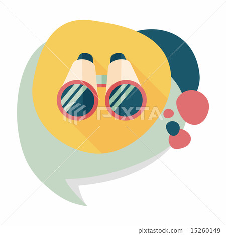 Binoculars flat icon with long shadow 15260149