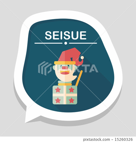 Santa Claus flat icon with long shadow, eps10 Santa Claus flat icon with long shadow, eps10 15260326