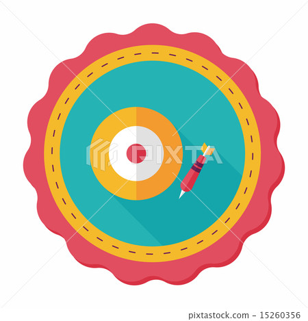 Darts target flat icon with long shadow,eps10 Darts target flat icon with long shadow,eps10 15260356