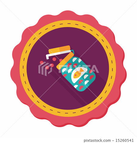 Pet fish feed flat icon with long shadow, eps10 Pet fish feed flat icon with long shadow, eps10 15260541