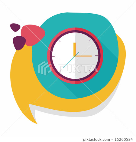 Clock flat icon with long shadow,eps10 15260584