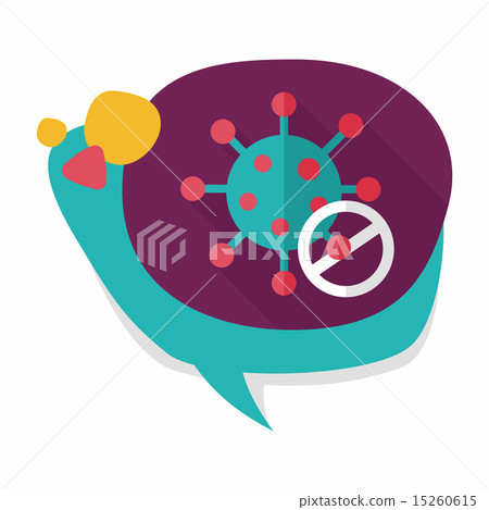 virus flat icon with long shadow - Stock Illustration [15260615] - PIXTA