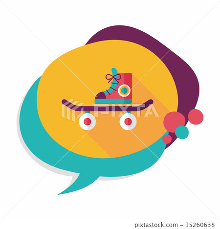 Skateboard flat icon with long shadow 15260638