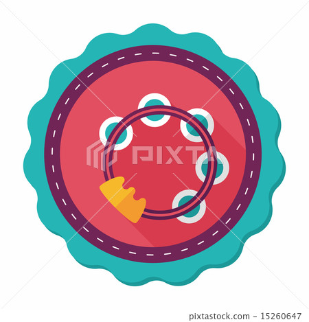 tambourine flat icon with long shadow 15260647