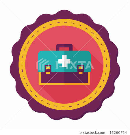 first aid kit flat icon with long shadow 15260734
