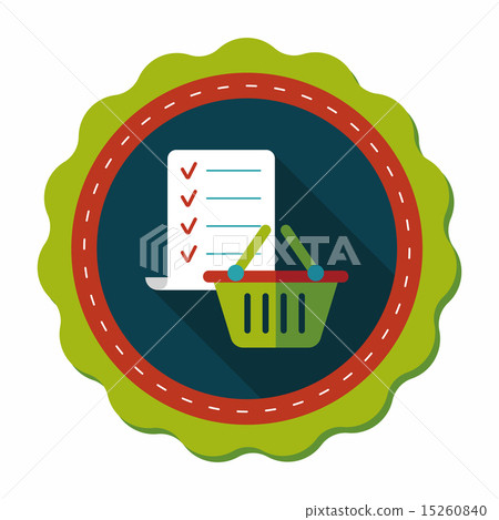shopping list flat icon with long shadow,eps10 15260840