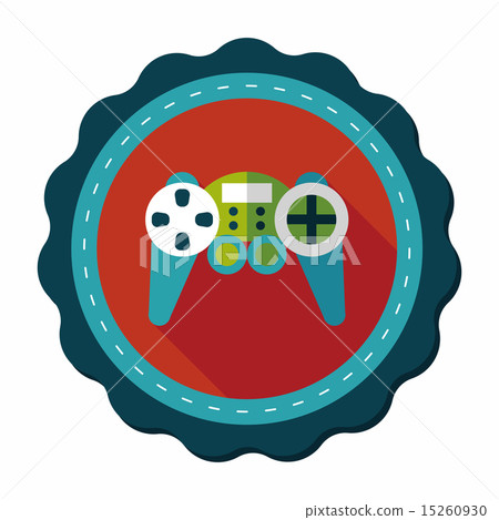 Game controller flat icon with long shadow,eps10 - Stock Illustration ...