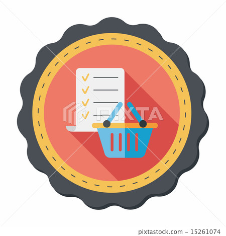shopping list flat icon with long shadow,eps10 15261074