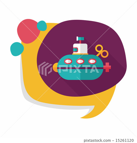 Submarine flat icon with long shadow,eps10 15261120