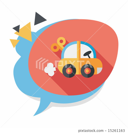 toy car flat icon with long shadow,eps10 15261163