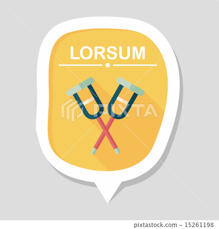 Crutch flat icon with long shadow,eps10 Crutch flat icon with long shadow,eps10 15261198