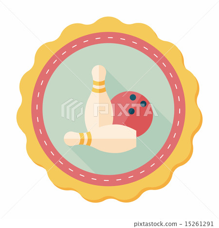 Bowling game flat icon with long shadow,eps10 Bowling game flat icon with long shadow,eps10 15261291