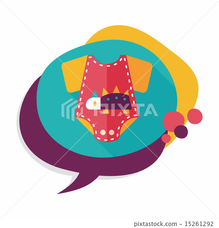 baby onesie flat icon with long shadow,EPS 10 15261292