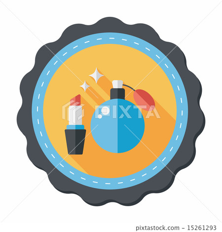 shopping perfume and lipsticks flat icon with long shadow,eps10 shopping perfume and lipsticks flat icon with long shadow,eps10 15261293