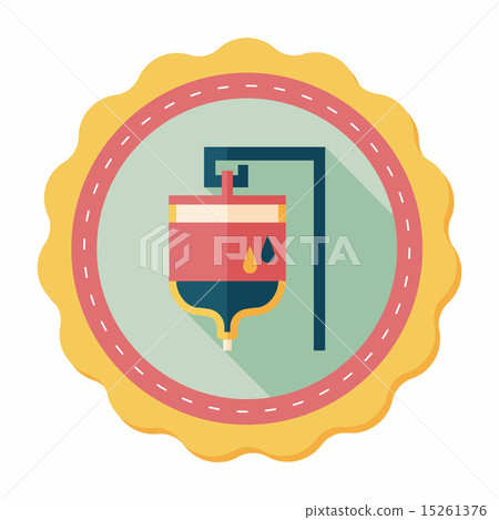 IV bag flat icon with long shadow IV bag flat icon with long shadow 15261376