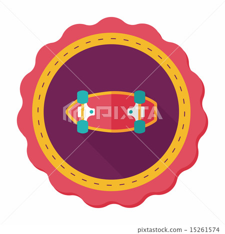 skateboard flat icon with long shadow,eps10 skateboard flat icon with long shadow,eps10 15261574