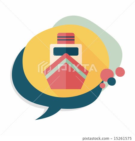 boat flat icon with long shadow 15261575