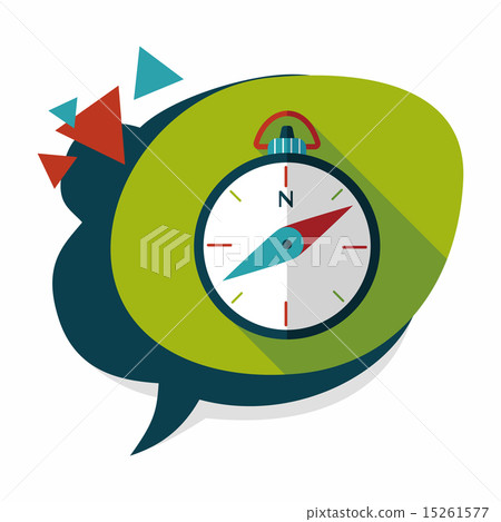 compass flat icon with long shadow 15261577