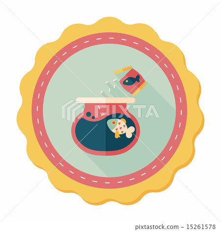 Pet fish flat icon with long shadow,eps10 15261578