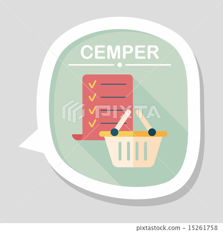 shopping list flat icon with long shadow,eps10 15261758