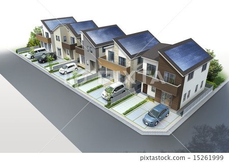 太陽能電池板的住宅區 15261999