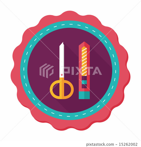 Scissors and paper knife flat icon with long shadow,eps10 15262002