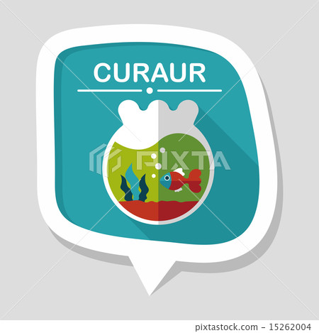 Pet goldfish bowl flat icon with long shadow,eps10 15262004
