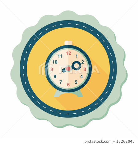 alarm clock flat icon with long shadow,eps10 15262043