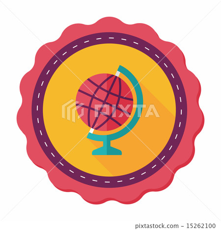 globe flat icon with long shadow,eps10 - Stock Illustration [15262100 ...