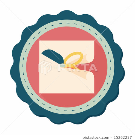 Scissor cut paper flat icon with long shadow,eps10 15262257