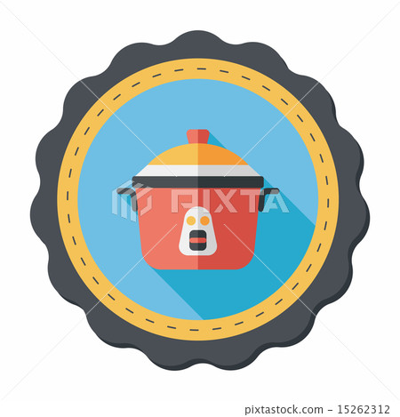 kitchenware rice cooker flat icon with long shadow,eps10 kitchenware rice cooker flat icon with long shadow,eps10 15262312