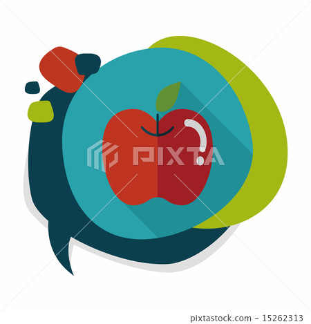 Apple flat icon with long shadow,eps10 Apple flat icon with long shadow,eps10 15262313