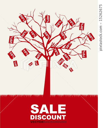 red sale tree over grass background vector illustration red sale tree over grass background vector illustration 15262675