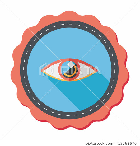 Eye flat icon with long shadow Eye flat icon with long shadow 15262676
