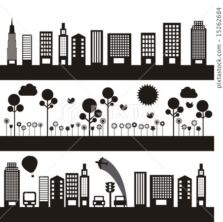 black and white transport and city vector illutration black and white transport and city vector illutration 15262684