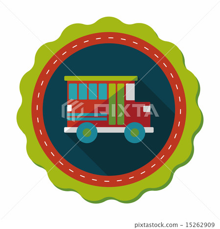 Transportation school bus flat icon with long shadow,eps10 Transportation school bus flat icon with long shadow,eps10 15262909