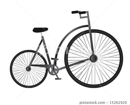 black old bicycle isolated over white background vector 15262920