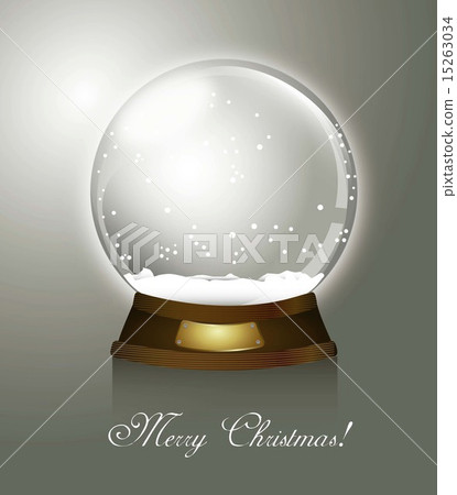 christmas snow globe over gray background merry christmas vector 15263034
