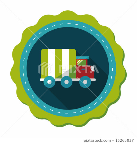Transportation truck flat icon with long shadow,eps10 Transportation truck flat icon with long shadow,eps10 15263037