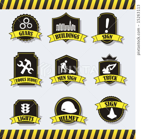 construction tags over gray background vector illustration 15263113