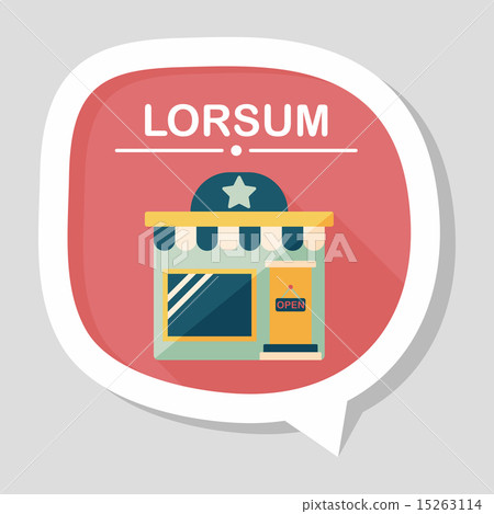 Building shop store flat icon with long shadow,eps10 15263114