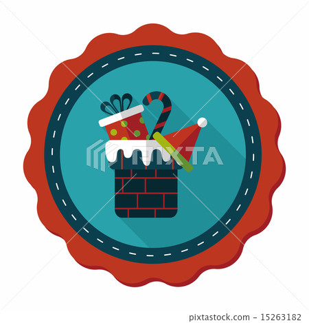 Christmas gifts flat icon with long shadow,eps10 15263182