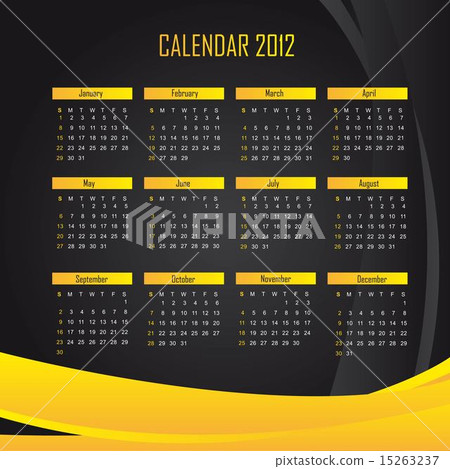 black and yellow calendar 2012 background vector illustration 15263237