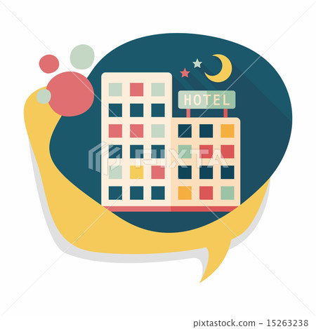 Hotel flat icon with long shadow 15263238