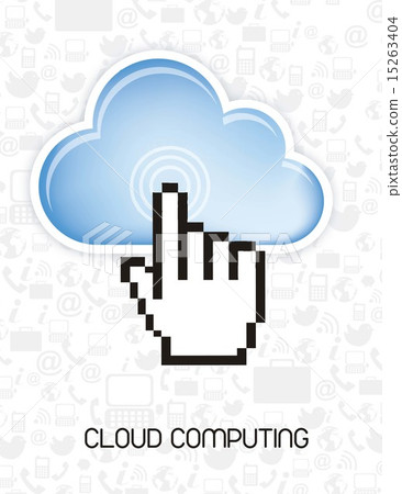 cloud computing with cursor hand silhouette background vector i cloud computing with cursor hand silhouette background vector i 15263404