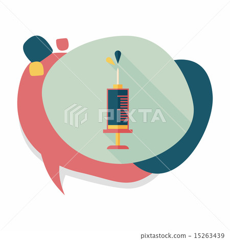 syringe flat icon with long shadow 15263439
